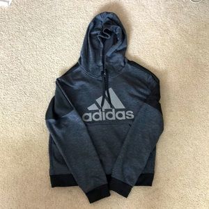 Adidas Grey Hooded Pullover (Youth L/XL)